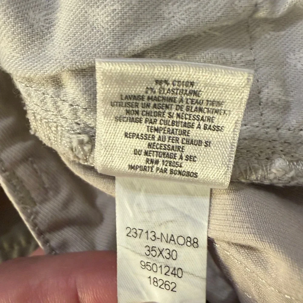 Bonobos Mens Stretch Cotton Chinos Khaki Tan Straight Leg‎ Pants 35x30 23713